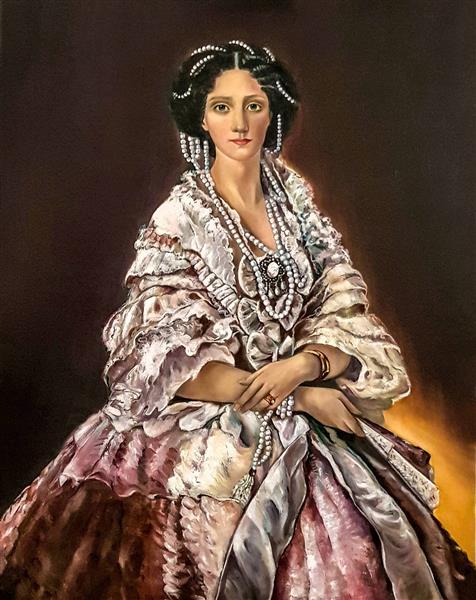 وقار تابلو نقاشی به سبک کلاسیک اروپایی پرنسس و زن زیبا