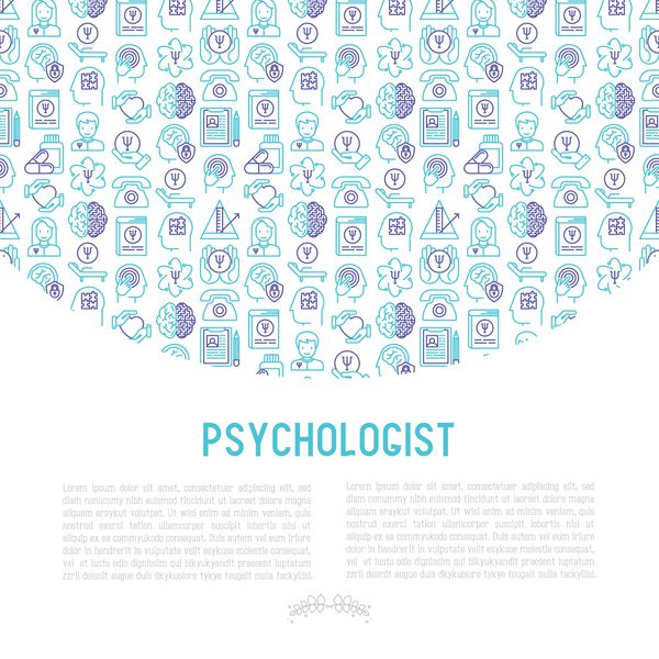 مفهوم روانشناس با نمادهای باریک روانپزشک تاریخچه بیماری صندلی آونگ داروهای ضد افسردگی پشتیبانی روانشناختی تصویر برداری برای بنر صفحه وب رسانه های چاپی