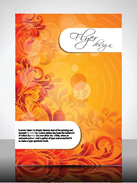 شرکت بروشور پوستر یا جلد شرکتی با طراحی گلدار با رنگی روشن و فضا برای متن شما EPS10 تصویر برداری