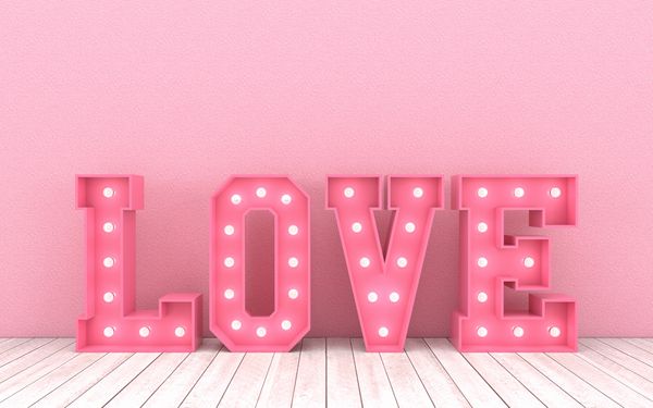 نامه های عاشقانه صورتی با کف چوبی در زمینه دیوارهای صورتی برای تبلیغات ولنتاین و جشنواره تبریک و عشق روز در رندر سه بعدی تصویر سه بعدی