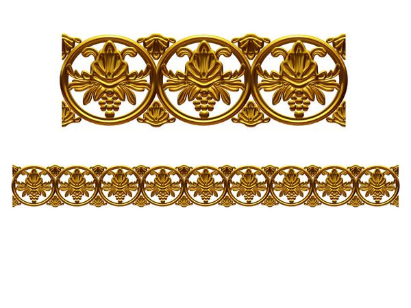 بخش طلایی تزئینی amp quot ؛ توپ amp quot ؛ نسخه مستقیم برای یخ زدایی قاب یا حاشیه تصویر سه بعدی روی سفید جدا شده است