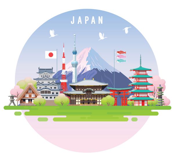 سفر به اینفوگرافیک ژاپن مکانهای مسافرتی و مکانهای دیدنی
