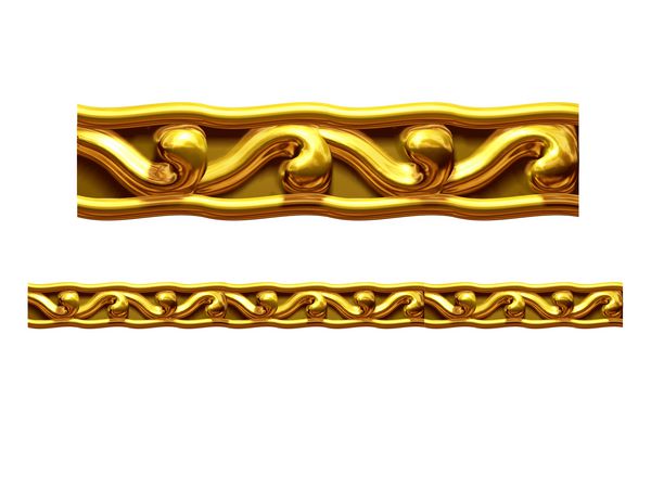 بخش طلایی تزئینی amp quot ؛ خمیر amp quot ؛ نسخه مستقیم برای یخ زدگی قاب یا حاشیه تصویر سه بعدی روی سفید جدا شده است