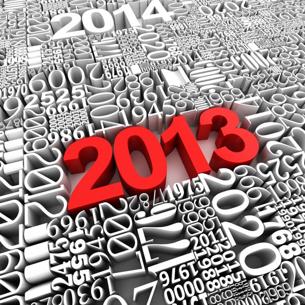 سال جدید 2013 سه بعدی از تعداد سالهای بسیاری