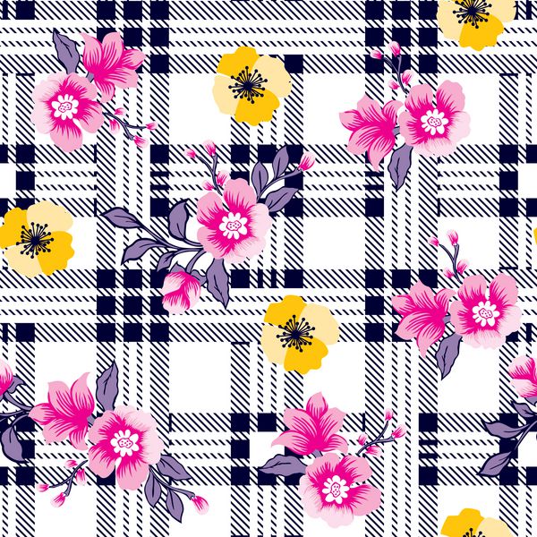 الگوی گل های دسته گل برای پس زمینه طرح دار برای الگوی نساجی