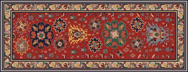 فرش ایرانی بافت بردار قبیله ای ویرایش و تغییر 16 رنگ توسط پنجره swatch آسان