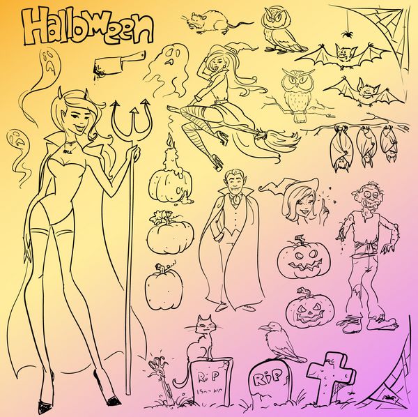 doodles هالووین مجموعه ای دست ساز