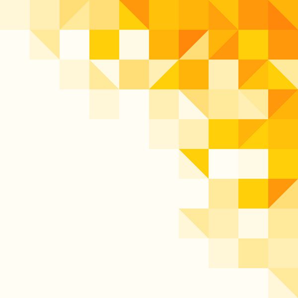 الگوی چکیده زرد الگوی مثلث و مربع در رنگ های زرد و نارنجی