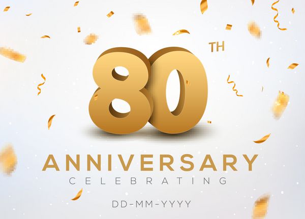 80 شماره طلاي سالگرد با كلاه طلايي جشن جشن 80 سالگرد جشن تولد