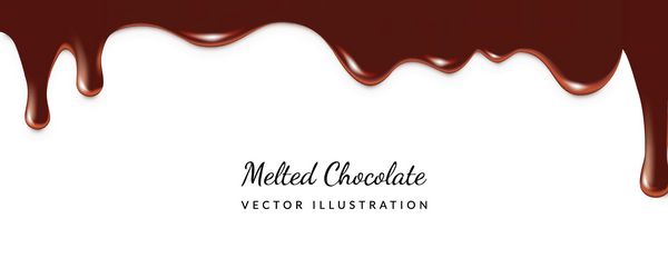 قطره شکلاتهای ذوب شده ایسولاسیون تصویر برداری 3D واقع گرایانه از کرم شکلات مایع یا شربت با مکانی برای متن
