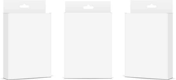 مجموعه جعبه های بسته بندی با زبانه قطع در زمینه سفید تصویر برداری