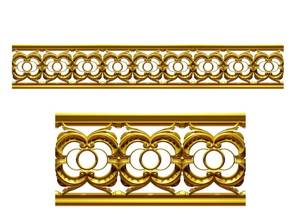 بخش طلایی تزئینی w € جزئیات amp quot ؛ نسخه مستقیم برای یخ زدگی قاب یا حاشیه تصویر سه بعدی روی سفید جدا شده است