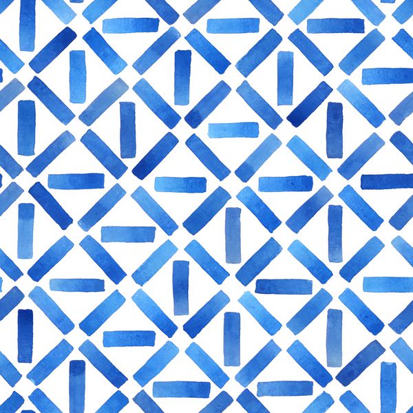پس زمینه هندسی انتزاعی آبرنگ به رنگ آبی الگوی بدون درز رنگ شده است