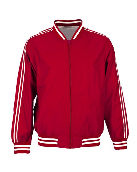 ژاکت ورزشی قرمز جدا شده در پس زمینه سفید
