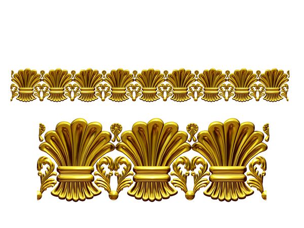 بخش طلایی تزئینی straight € ayhay amp ؛ نسخه مستقیم برای یخ زدگی قاب یا حاشیه تصویر سه بعدی روی سفید جدا شده است