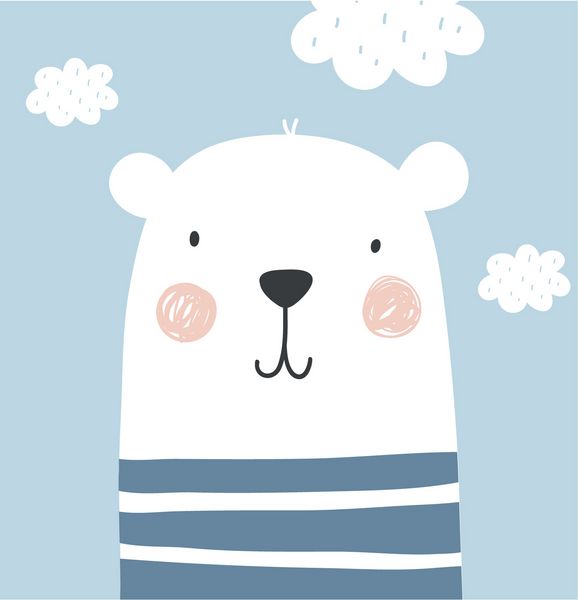 پوستر بچه خرس ناز طراحی دعوت کودک