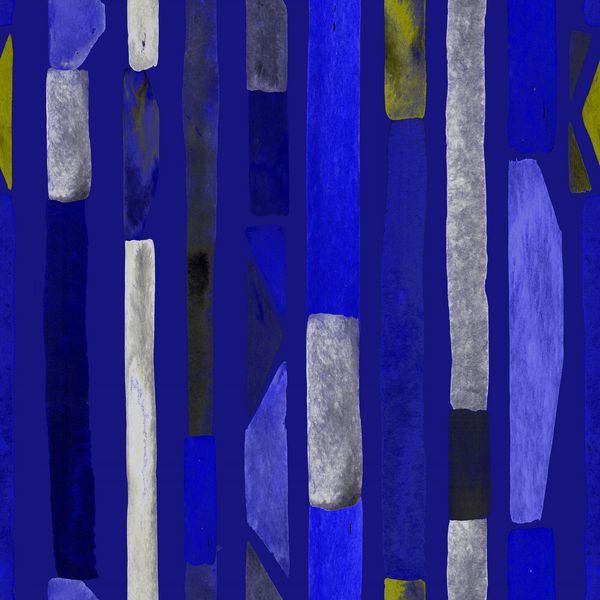 الگوی باوهاوس چاپ آبی بدون درز انتزاعی آبرنگ هندسی آبی نیلی پس زمینه راه راه آبرنگ خطوط کلئیدوسکوپ تصویرگری هنر معاصر طراحی گرافیکی Bauhaus بافت مرسوم مد روز