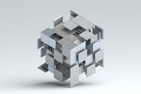 ارائه 3D از اشکال هندسی ترکیب با مربع ها طراحی مکعب زمینه مدرن برای پوستر پوشش مارک تجاری بنر پلاکارد