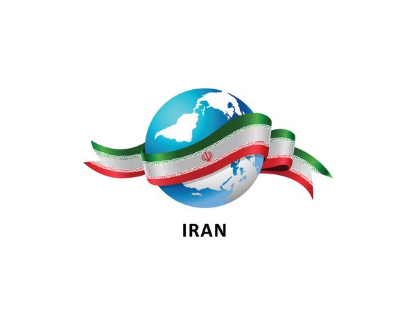 تصویر برداری جهان جهانی با پرچم ایران