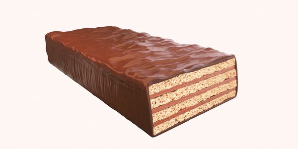 روکش شکلات در نوار ویفر ترد طراحی برای بسته بندی با مسیر Clipping تصویر 3D