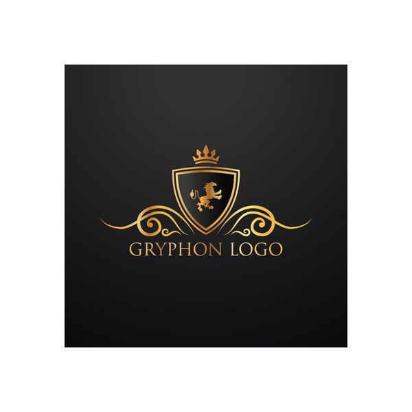 آرم وکتور هرالدری آرم Gryphon Royal برای هتل رستوران یا هر کسب و کار VIP