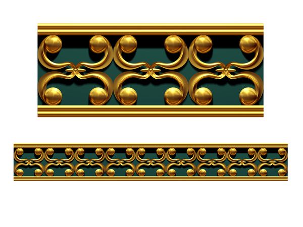بخش طلایی تزئینی cl € clپوشیده amp ؛ نسخه مستقیم برای یخ زدگی قاب یا حاشیه تصویر سه بعدی روی سفید جدا شده است