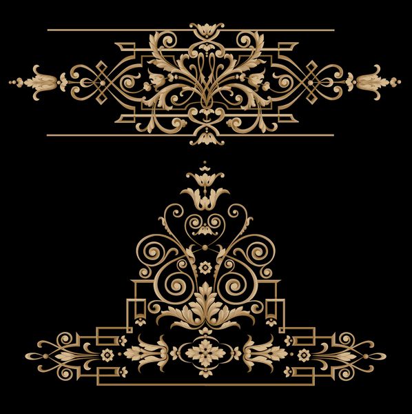 عناصر و مرزهای طلائی طلا عناصر تزئینی کلاسیک