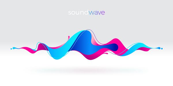 موج صدای سیال انتزاعی چند رنگ تصویر برداری