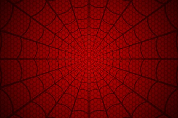 تار عنکبوت Cobweb در پس زمینه قرمز تصویر برداری