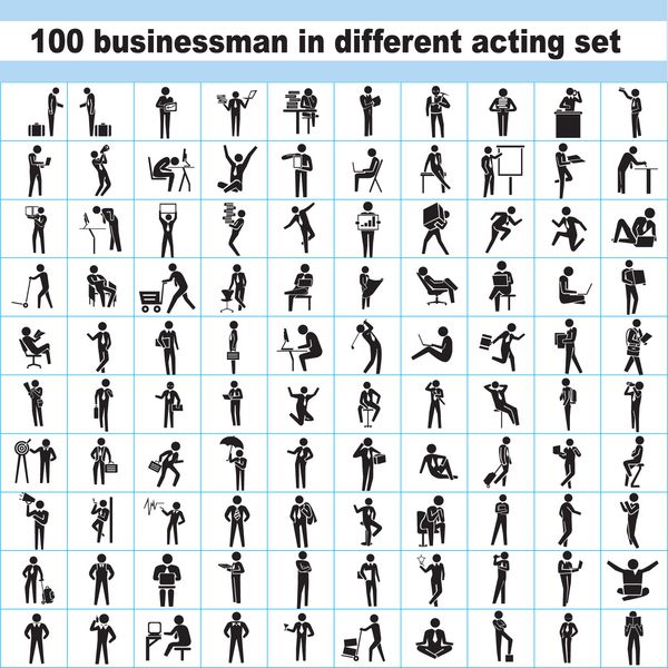 100 نفر از افراد تجاری مرد شغلی در بازیگری متفاوت 100 مجموعه مجموعه مجموعه کارگر مجموعه افراد دفتر