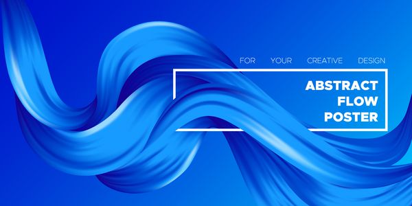 زمینه انتزاعی رنگ شکل های سیال موجدار آبی تصویر برداری EPS10 برای طراحی خلاقانه شما درهم آمیخته زیبا پیش زمینه دیجیتال مرسوم مد روز با مایع در گردش برای تجارت بنر جلد