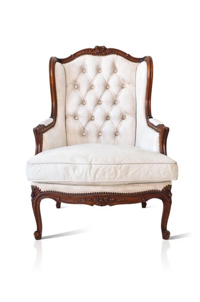 صندلی مبل سفید پرنعمت صندلی صندلی جدا شده بر روی زمینه سفید