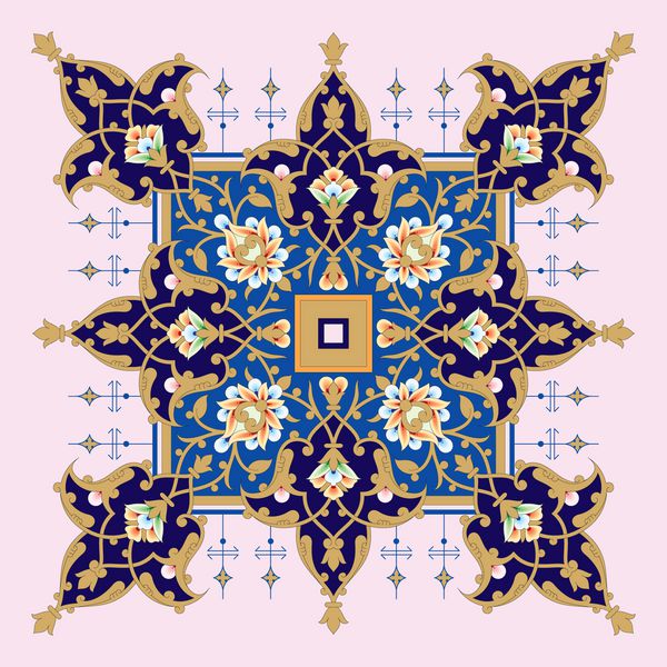 قاب گل عربی طرح سنتی اسلامی عنصر دکوراسیون مسجد پیش زمینه ظرافت با منطقه ورودی متن در یک مرکز