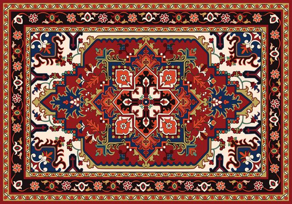 فرش ایرانی بافت بردار قبیله ای ویرایش و تغییر 24 رنگ توسط پنجره swatch آسان
