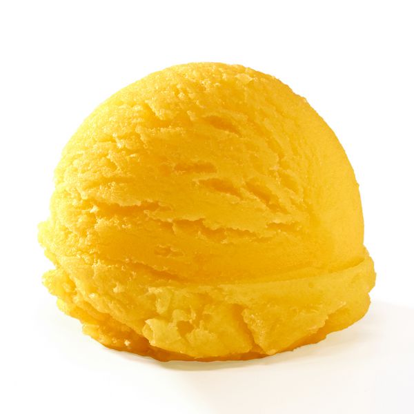 قلاب بستنی زرد جدا شده در پس زمینه سفید