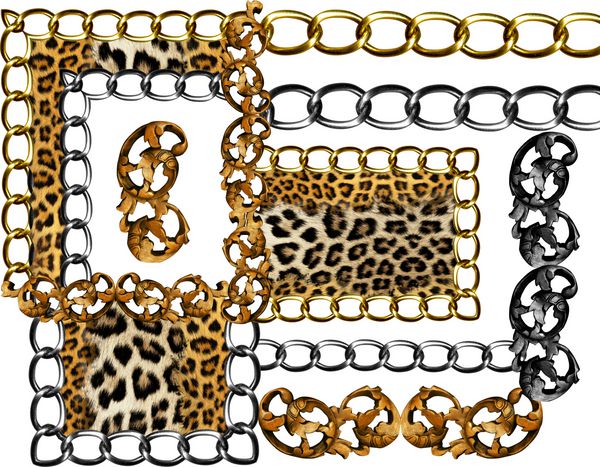 باروک طلایی و زنجیره ای از بستر پلنگ زنجیر