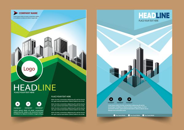 پوشش بروشور طرح پوستر گزارش سالانه در A4 با شکل هندسی