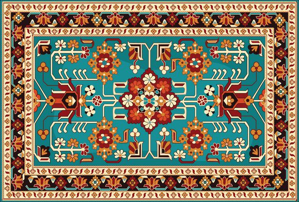 فرش ایرانی بافت بردار قبیله ای ویرایش و تغییر 16 رنگ توسط پنجره swatch آسان