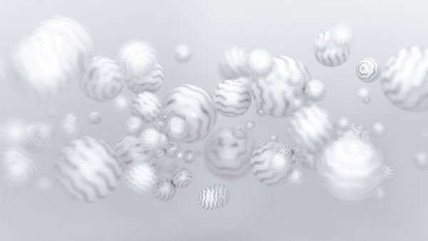 زمینه سفید روشن با بالن تصویر سه بعدی رندر سه بعدی