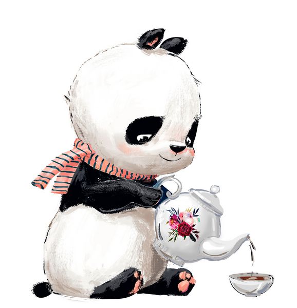 پاندا کوچک با چای