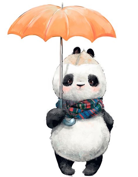 پاندا کوچک با چتر