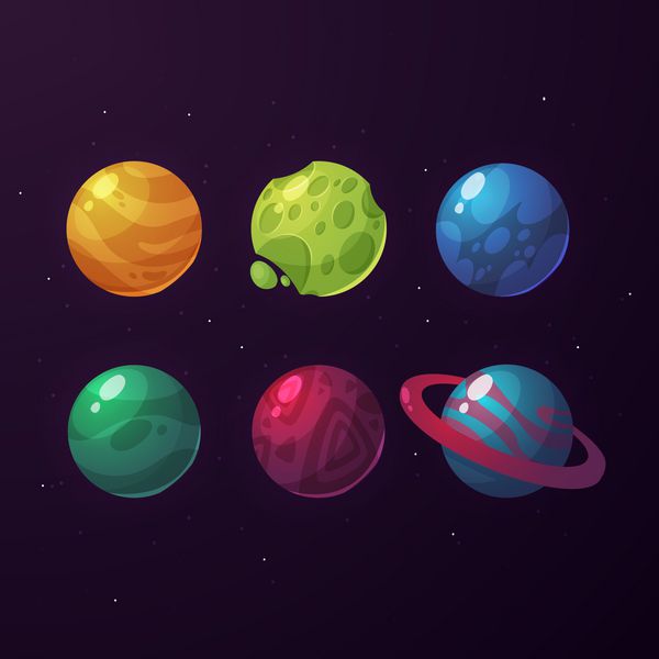 مجموعه ای از سیارات فانتزی برای طراحی بازی ها و برنامه ها