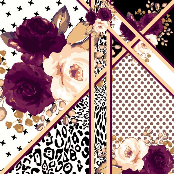 الگوی گل برای منسوجات کاغذ دیواری الگوی پر پوشش سطح چاپ بسته بندی هدیه روسری