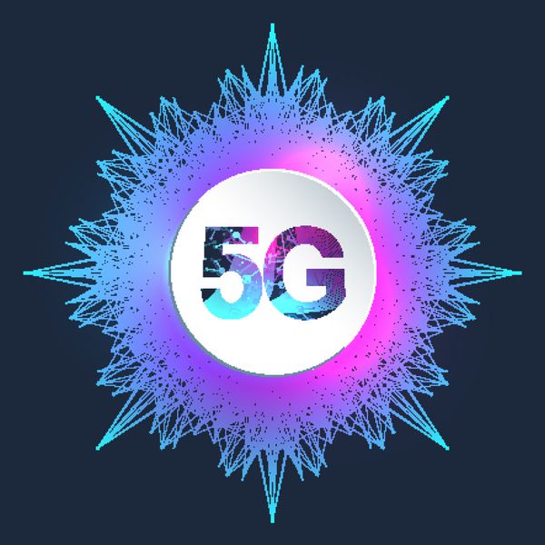 سیستم بی سیم شبکه 5G و پس زمینه اتصال به اینترنت شبکه ارتباطی نماد 5G بنر مفهوم فناوری کسب و کار تصویر برداری