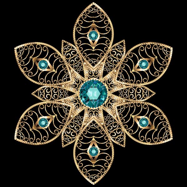 جواهرات بروچس ماندالا المان طراحی زمینه تزئینی هندسی پرنعمت