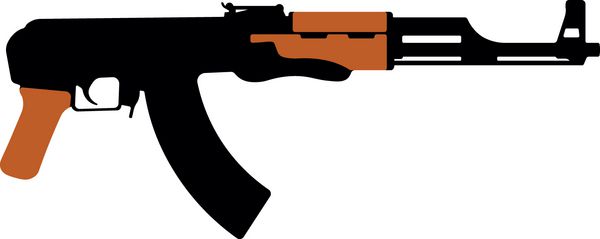 تفنگ كلاشنیكف مسلسل AK-47 تصویر برداری شبح