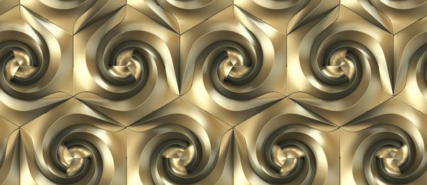 کاشی های شش ضلعی مارپیچ شش ضلعی مواد فلزی طلایی بافت واقع بینانه بدون درز با کیفیت بالا