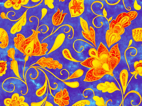 کاشی طرح گل آبرنگ Paisley گل flores لاله ها برگ دست سنتی هندوستان شرقی رنگ آب رنگی چاپ بدون درز غریب طراحی سرامیک پس زمینه چکیده هند باتیک