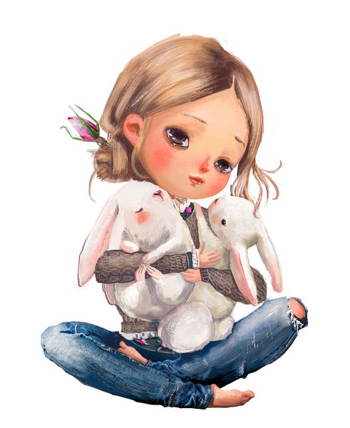 عکس پروفایل دختر با سگ هاسکی