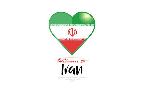به پرچم کشور ایران در طراحی قلب عشق خوش آمدید و برای طراحی نماد آرم خوش آمدید